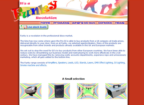 Funky, main home page. Funky, main home page.