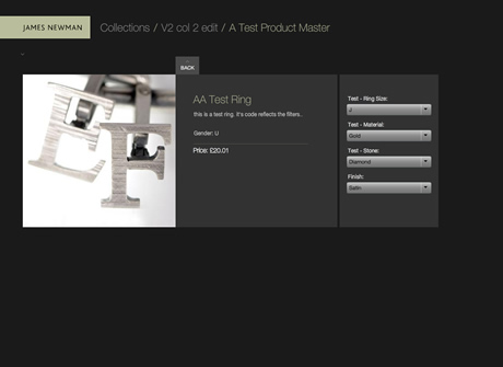 Here, collections are shown to the user. These are driven by XML feeds from the CMS system. Here, collections are shown to the user. These are driven by XML feeds from the CMS system.